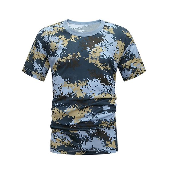 

camouflage short-sleeved t-shirt loose breathable quick dry men and women compression shirt body building 2019, Black;red