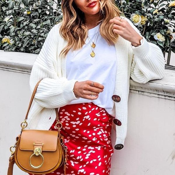 

women's knit vest v-neck blouse knit sweater blouse autumn and winter cardigan button sweater vest fashion shir, White