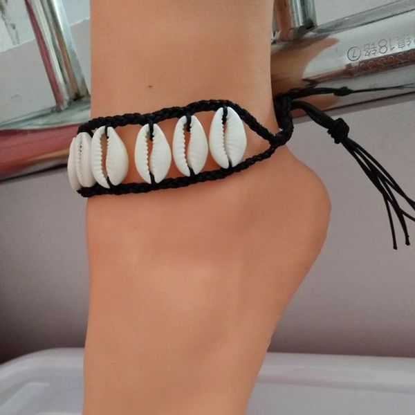 

natural shell ankle chain anklet couple jewelry bracelet bohemia vintage ethnic women men lover charms fashion summer bea, Red;blue