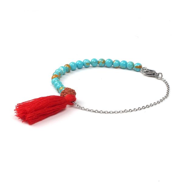 

nylon line tassel pendant beaded beads bracelet homme femme charms 8mm natural stone yoga bracelets for women, Black