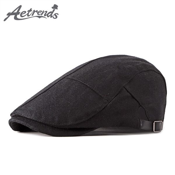 

aetrends] 2019 new spring autumn beret hats for men women hat england style berets chapeau femme z-6835, Blue;gray