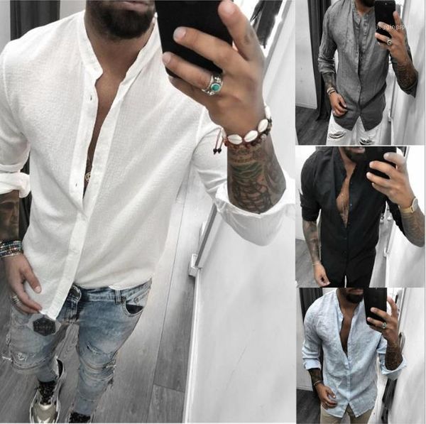 

long sleeve solid color tshirts summer loose designer new male clothes breathable casual fashion mens shirt, White;black