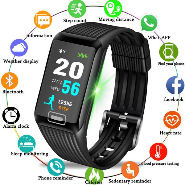 

bangwei sport bracelet waterproof fitness wristband blood pressure heart rate monitor pedometer information reminder smart watch, Slivery;brown