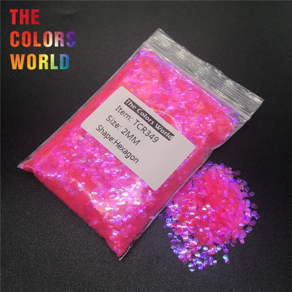 Tcr349 Iridescent Rainbow Carmine With Purple Light Hexagon Shape