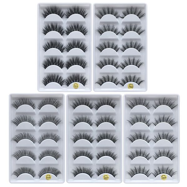 

5pairs 3d mink hair false eyelashes natural/thick long eye lashes wispy makeup beauty extension tools