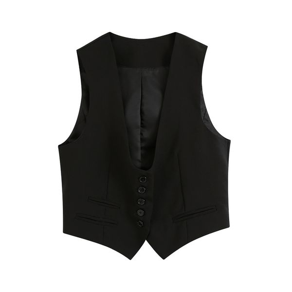 

bb - 2535, 2020 summer europe and the united states women's new black skinny vest female vest, Black;white