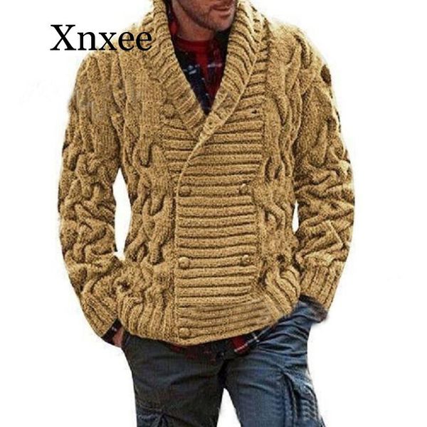 

thick men sweaters coat winter thicken twist sweaters jacket casual warm knitting double-breasted jumper mens cardigan sweater, White;black