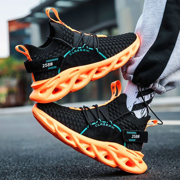 

men's new trend lightweight jogging shoes sports shoes men's comfortable breathable hiking breathable zapatos hombre, Black
