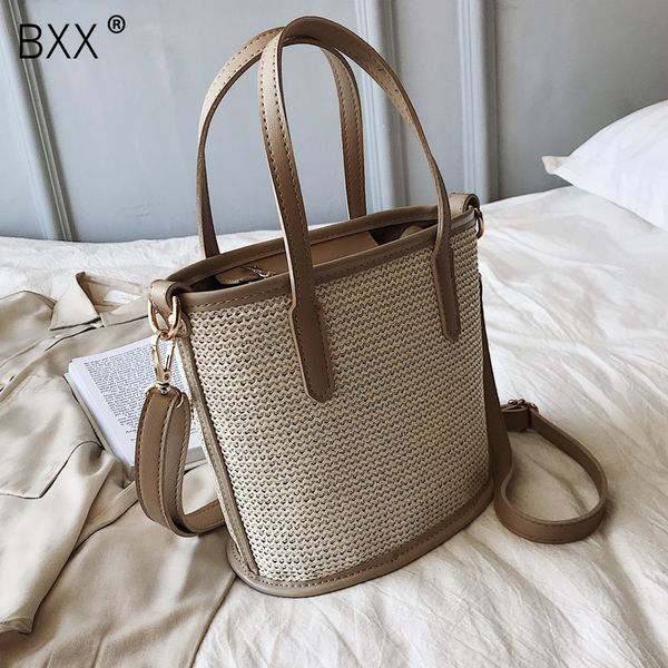 

bxx] vintage straw crossbody bucket bags for women 2020 summer small shoulder messenger bag lady phone handbags purses hl810