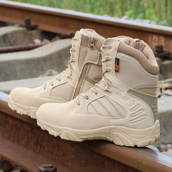 

дельта военные ботинки пустыни дикого выживания туризм экстремальные виды спорта молния липучки резиновая подошва противоскользящим ковриком, Black;green