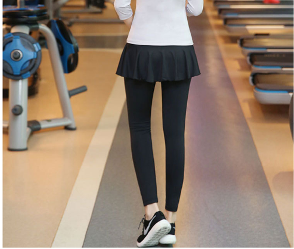 

2020 yoga suit pants fake two-piece culottes slimming latin dance leggings quick-dry ultra-stretch fitness running athletic pant, Black;red