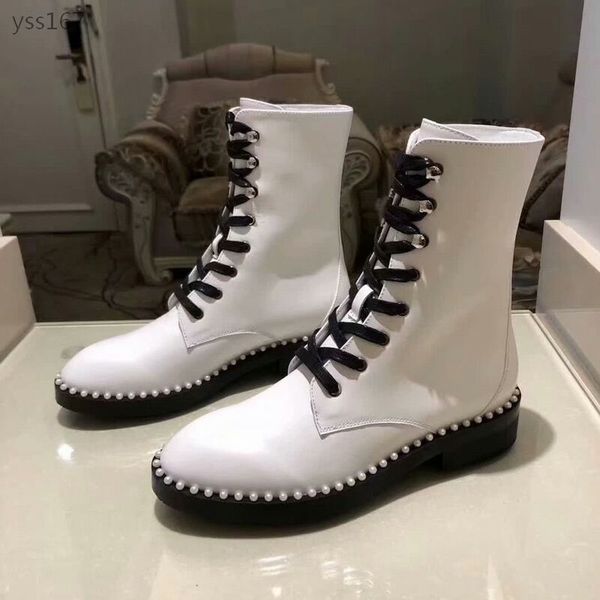 

leisure female high-end 2019 calfskin booties new waterproof flat single boots vintage korean version of the locomotive boot, Black