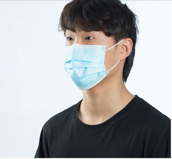 

50 pcs disposable non woven face masks kn95 thick 3-layer masks with earloops for salon home use comfortable safety mask ship in 24 hours