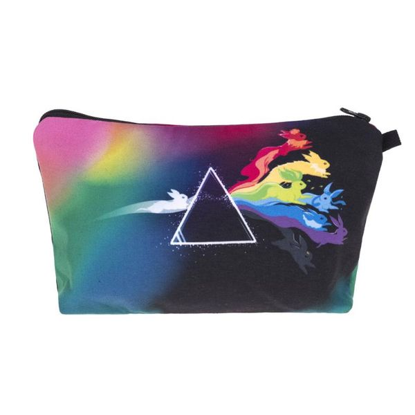 

cosmetic triangle bag fashion print women makeup bags cute bag headset candy cosmetic printing collection casual men