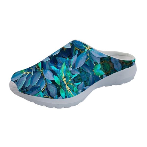 

2019 women home slippers teen girl casual mesh beach water shoes leaves design female sandals, Black