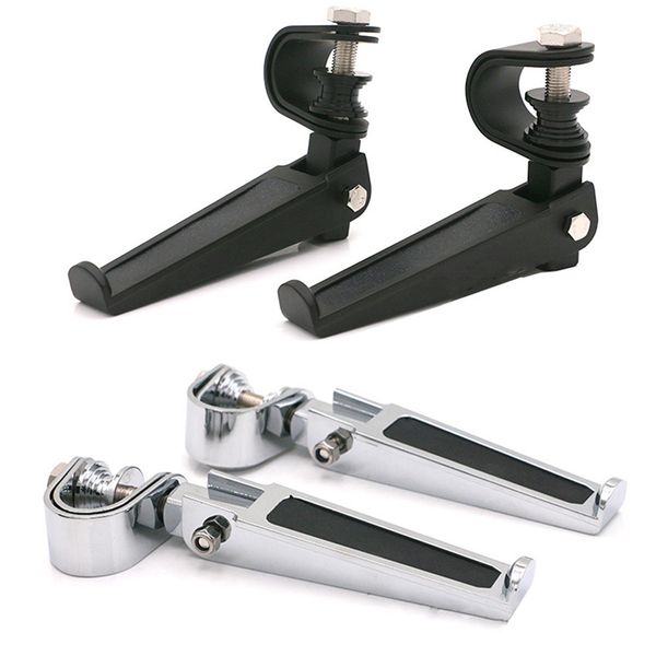 

1pair motorcycle cnc u-clamp foot pegs with 1"~1-1/4" highway engine crash bar footrests for street bike
