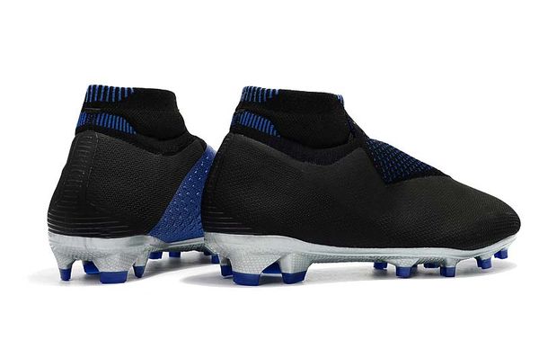 

2019 men knitted fg/ag football shoes outdoor vision college mg shadow series black white football boots