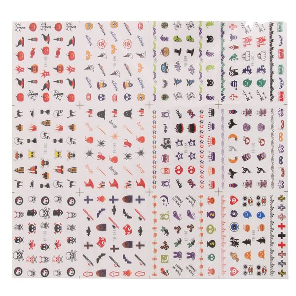 

1 лист 3d смешанный хэллоуин дизайн ногтей наклейки советы маникюр - a03