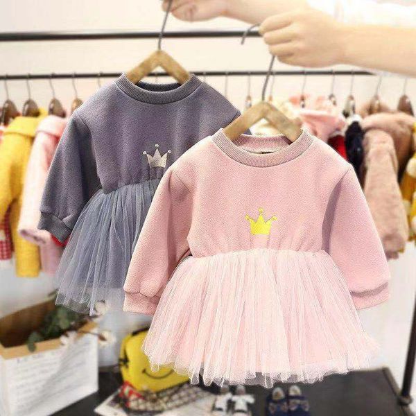 

2019 autumn winter baby girls clothing long-sleeved princess dress fashion newborn girls clothes 0-2year children clothing, Red;yellow