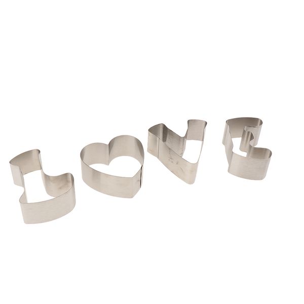 

4шт печенье бисквит резак diy формы из нержавеющей стали выпечки инструменты любовь