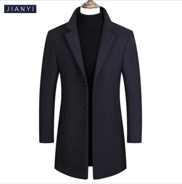 

casual wool tweed long coat lapel neck mens coat windbreaker warm cashmere single breasted coats mens outerwear, Black;brown