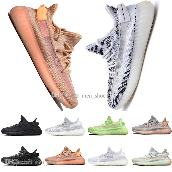 

With Box Cheap New Kanye West Clay V2 Static Reflective GID Glow In The Dark Mens Running Shoes True Form Women Men Sports Designer Sneakers