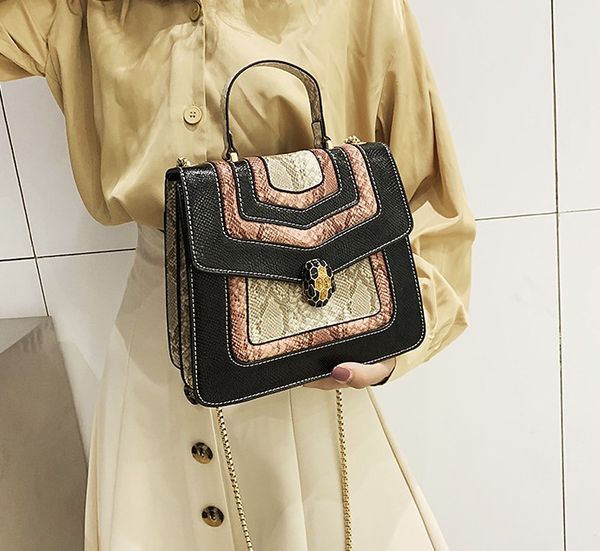 

2020 serpentine цепи круглый crossbody сумки для женщин сумки printed малый кожа pu плеча мешки snake сумка