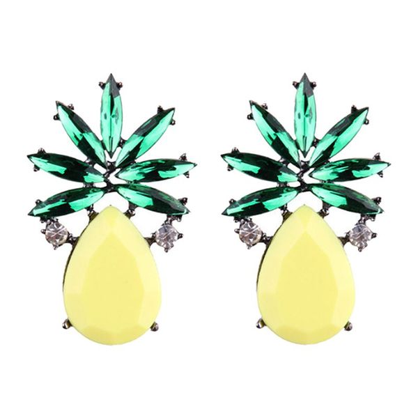 

fashion jewelry pineapple stud earrings women wedding statement multi color trendy earrings #1, Silver
