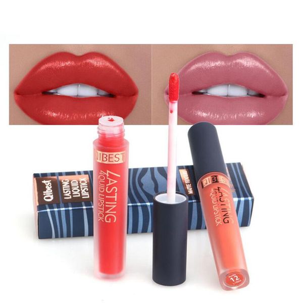 

qi15 colors waterproof long-lasting liquid lipstick moisturizing matte cream lip gloss cosmetics nude chic lips 72 pcs/lot dhl