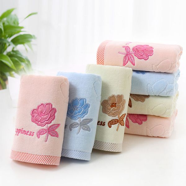 

3 pcs cotton plain jacquard 32 strands embroidered apple rose cut-velvet thick absorbent towel face towel 34*76cm