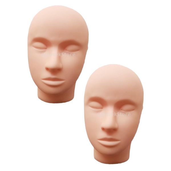 

lots 2 pro makeup eyelash extension cosmetology massage practice flat mannequin, White