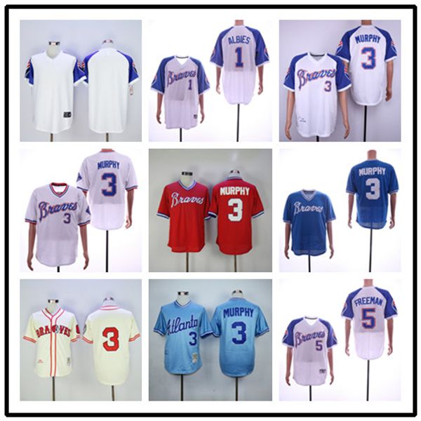 

Brave blank 1 albie 3 murphy 5 freeman white cream blue red ba eball men jer ey