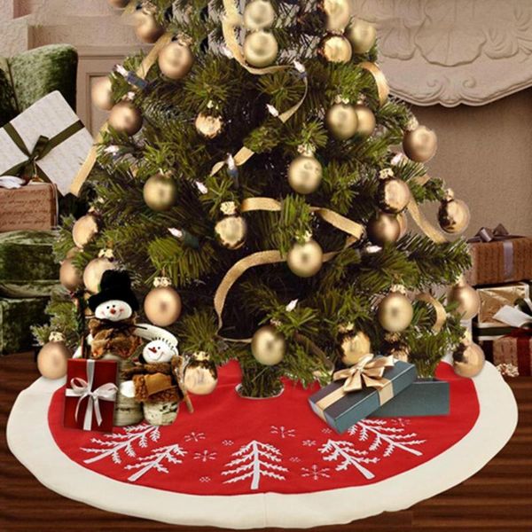 

christmas tree print skirt circular edge red heart apron party decor for home floor mat new year 2019 xmas tree skirt