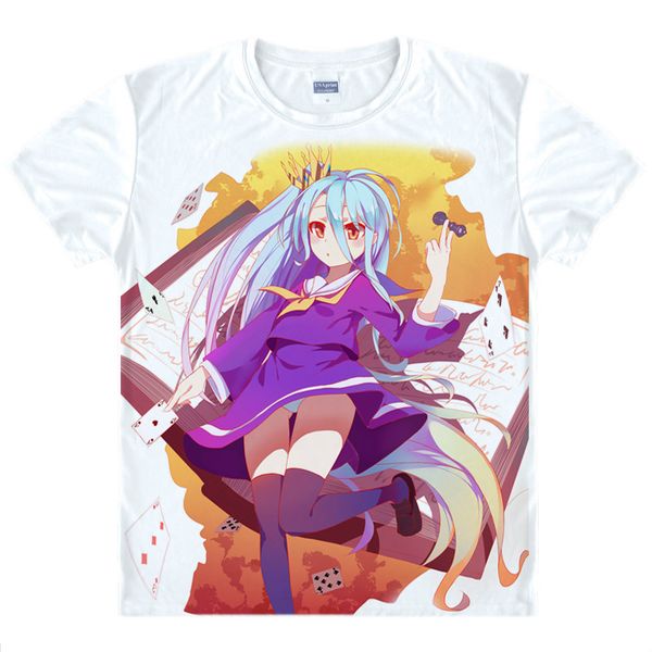 

аниме нет игры нет жизни футболка 3d печати футболка harajuku лето с коротким рукавом футболки топы для мужчин женщин детская одежда белый, White;black