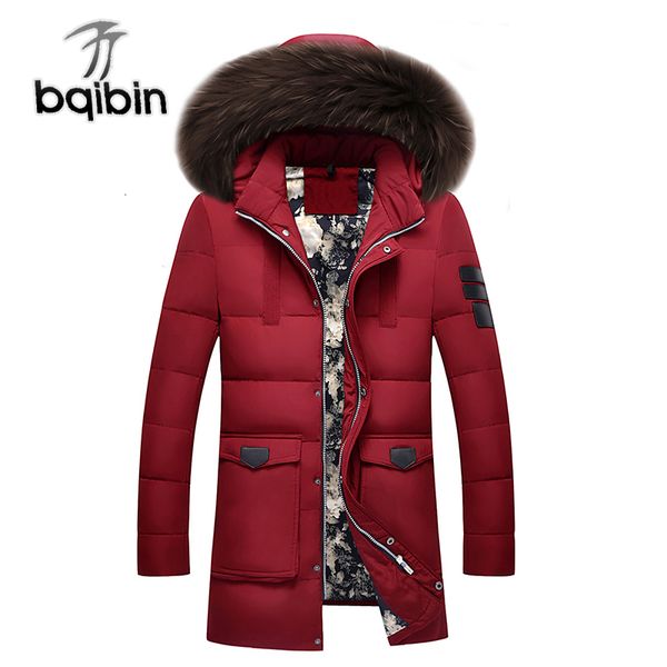 

new brand down jacket 90%white duck down jacket coat winter warm coat casual men's natural fur collar hooded, Black