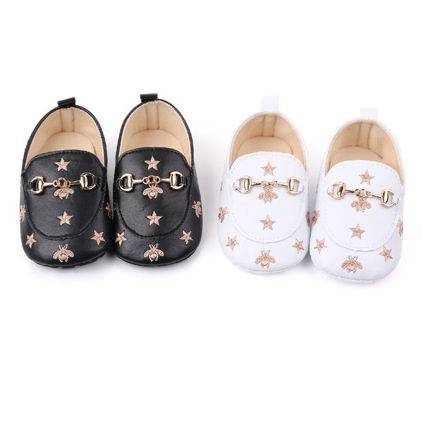 Scarpe da bambino Neonato Suola morbida Bee Stars Sneakers Mocassini per bambini in pelle First Walker 0-18 mesi