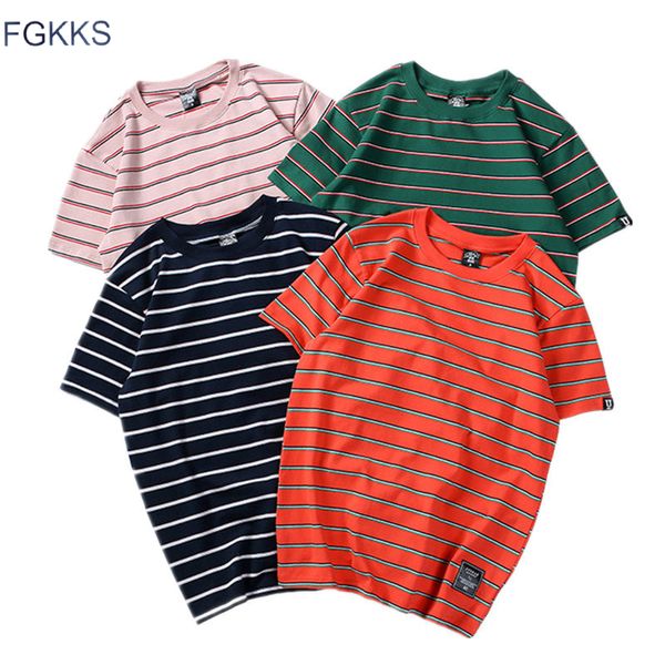 

fgkks fashion brand men's t shirt mens 2019 summer male t-shirts short sleeve men skateboard male tee shirts hip hop, White;black
