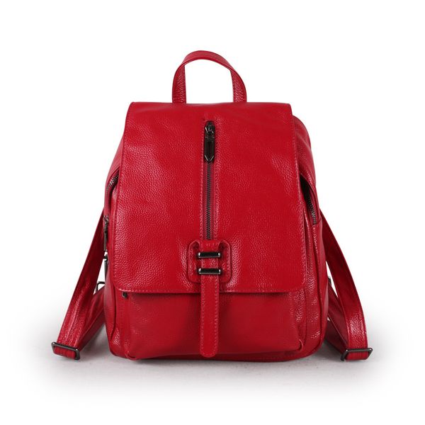

2020 new leather female bag first layer cowhide lychee backpack shoulder bag trend ladies backpack large capacity school
