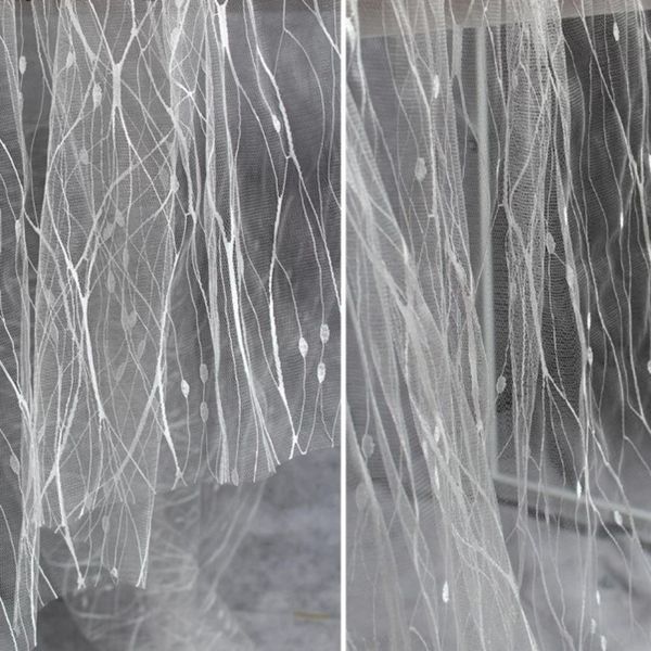 

150cm wide ivory soft creative line perspective mesh cloth dress diy dresses lace designer clothing fabric wedding accessories, Black;white