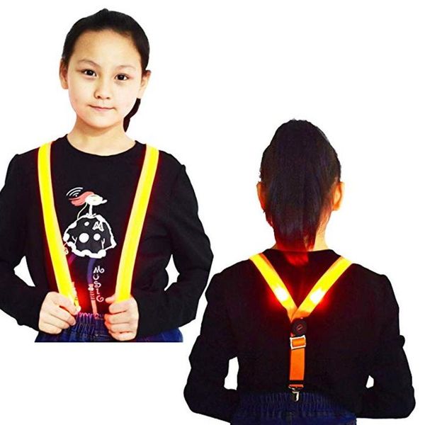 

1 pcs new fashion led luminous strap luminous suspender pants accessories children flashing chest strap, Black;white