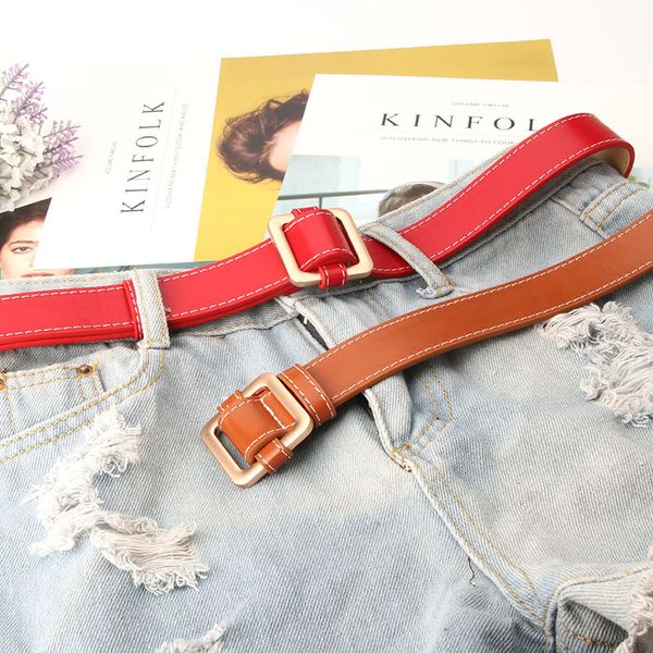 

kid pu leather belt 2.8*105cm 16 colors student buckle belts girl belt fashion waistband belts jeans strap, Black