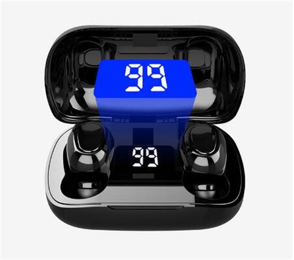 

sprot earphone 5.0 wireless bluetooth black white in-ear music earbuds stereo headset box ing