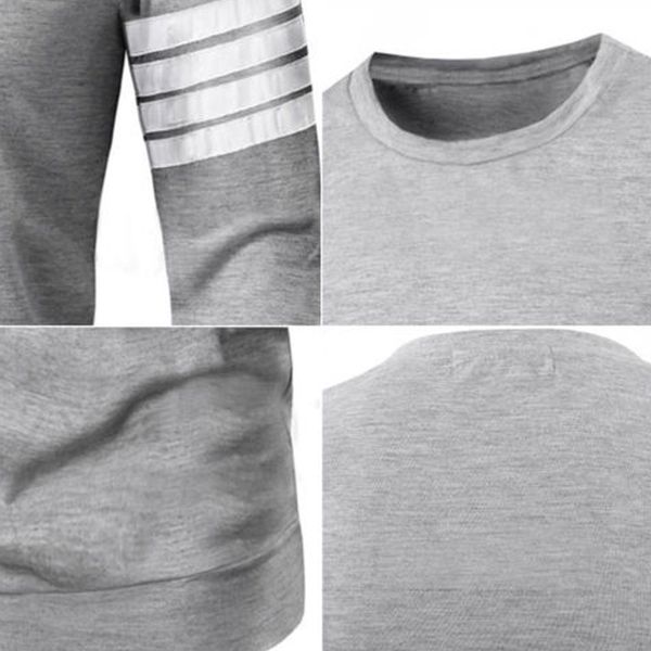 

fashion autumn winter men women sweatshirt striped long sleeve hoodie o neck casual pullover ty66, Black