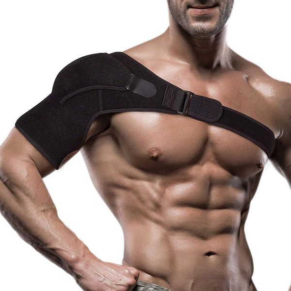 

adjustable left/right shoulder support bandage protector brace joint pain injury shoulder strap