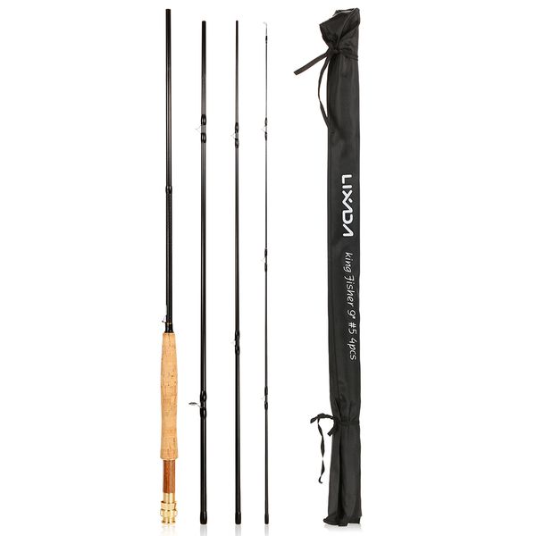 

lixada portablecarbon fiber fishing rod 9 feet 2.7m 4 sections detachable pole carp fishing tackle