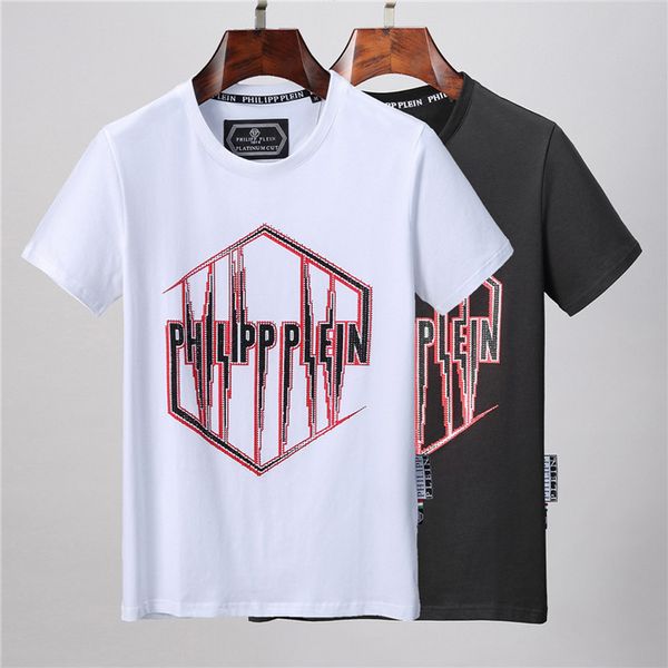 

philipp p brand mens designer t shirts firmata uomo fashion luxury designer t shirt summer homme mens tshirt tee 8026, White