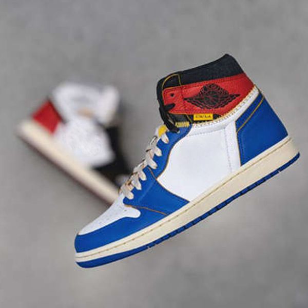 

union x 1 high og nrg basketball shoes 1s mens red blue sports sneakers outdoors trainers for exercise with box