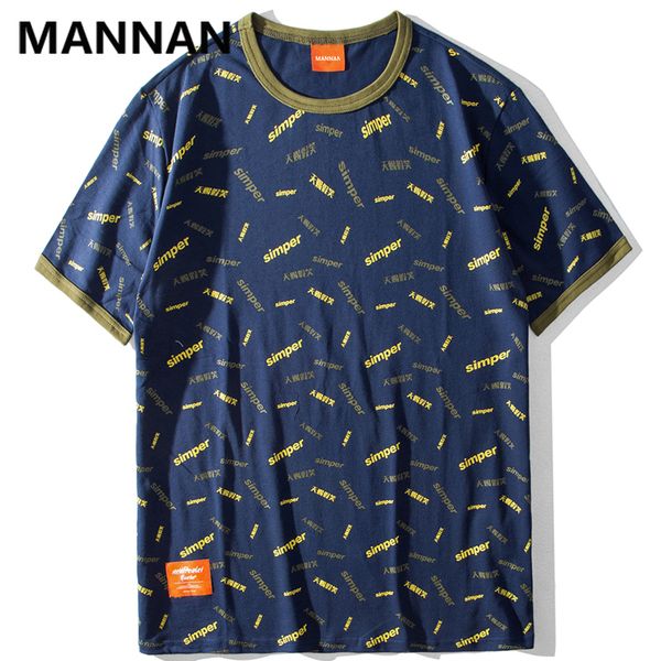 

mannan simper chinese characters printed t shirts men harajuku casual streetwear tees 2019 male fashion hip hop tshirts, White;black
