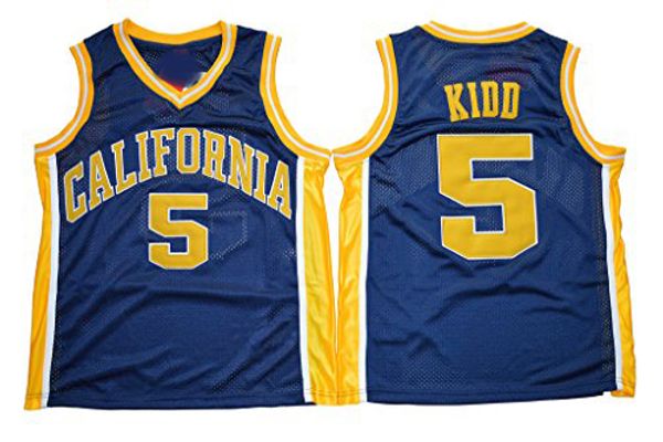 

mens california golden bear jason kidd college basketball jersey vintage #5 navy blue jason kidd shirts university stitched jerseys, Black