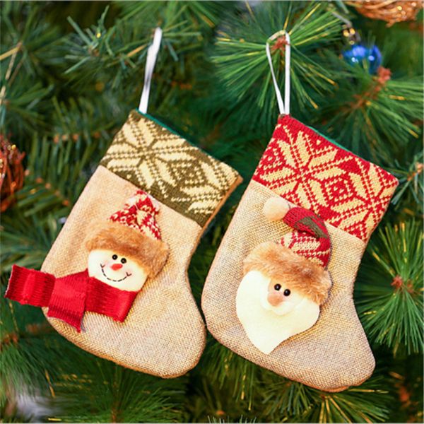 

Christmas Decoration For Home Christmas Stockings Gift Bag Filler Santa Snowman Xmas Hanging Decoration